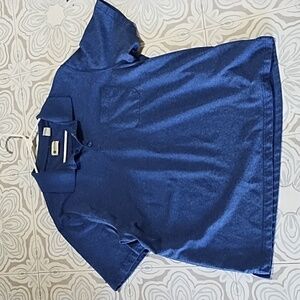 Mens HAGGAR Blue polo Collared Shirt Short sleeve Knit Sz XL B40